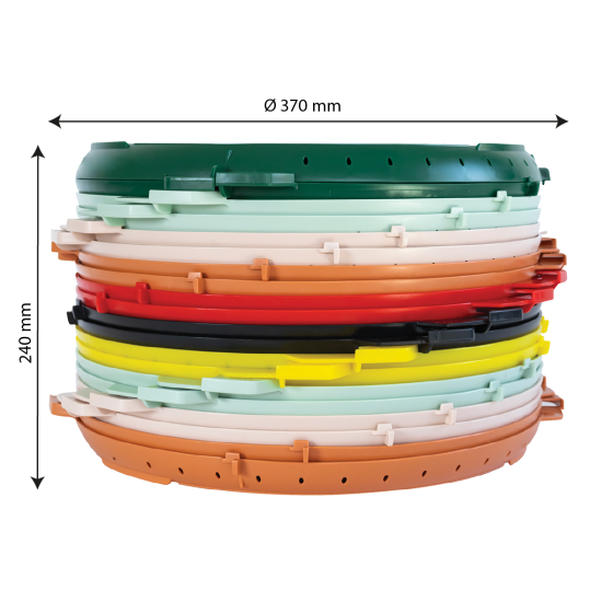 Boîte ronde réutilisable GILAC - lot de 10 - 2 couleurs