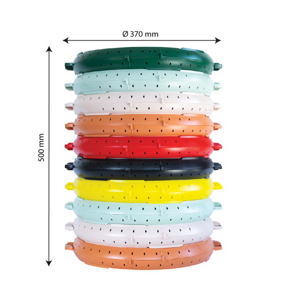 Reusable round box GILAC - pack of 10 - 2 colours