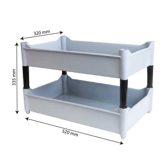 Bac sur pieds empilable 520 x 320 mm - 11 L - 2 couleurs