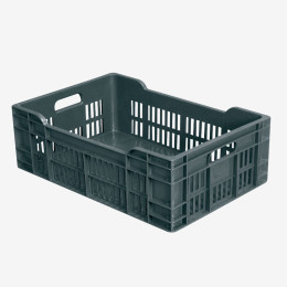 Perforated crate with solid bottom - 600 x 400