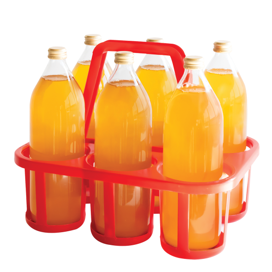 Basket for Bottles 6 x 1 L - Red