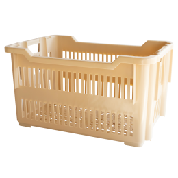 Stackable perforated pastry case 565 x 380 x 320 mm - 43 L - beige