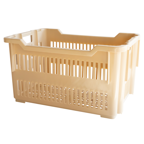 Caisse à viennoiseries ajourée empilable emboîtable 565 x 380 x 320 mm - 43 L - beige