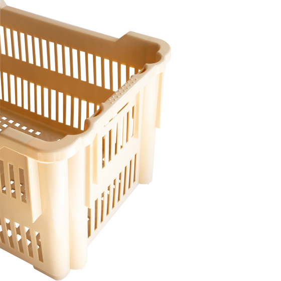 Stackable perforated pastry case 565 x 380 x 320 mm - 43 L - beige