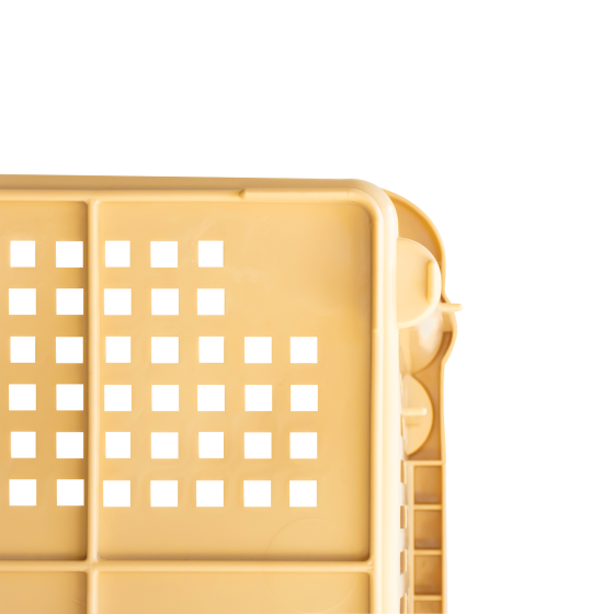 Caisse à viennoiseries ajourée empilable emboîtable 565 x 380 x 320 mm - 43 L - beige