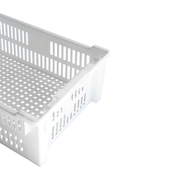 Perforated stackable nestable crate 600 x 400 x 200 mm - 30 L - 2 colours