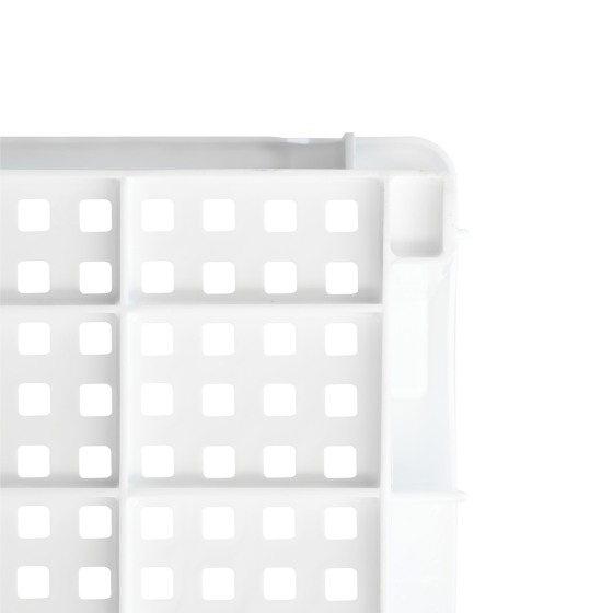 Perforated stackable nestable crate 600 x 400 x 200 mm - 30 L - 2 colours