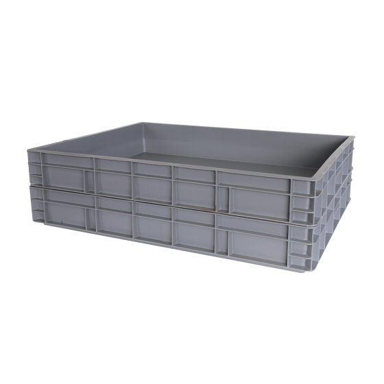 Bac renforcé empilable 800 x 600 x 130 mm - 45 L - gris