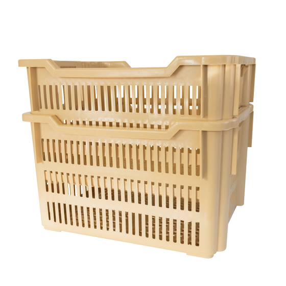 Manne à viennoiseries empilable et emboîtable 610 x 500 x 365 mm - 75 L - beige