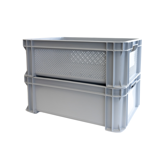 Finely perforated reinforced crate with handles 545 x 390 mm - 30 L and 45 L - 2 colours