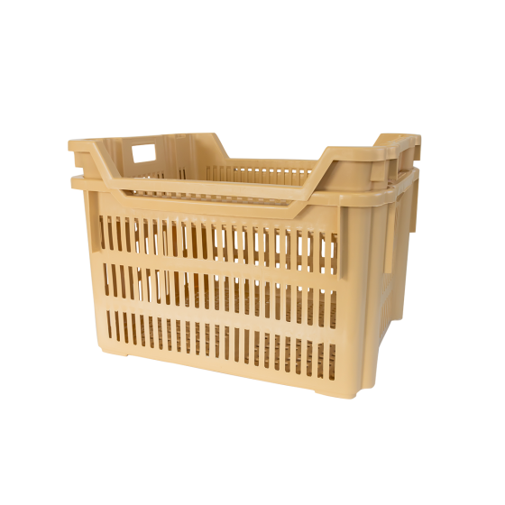 Stackable perforated pastry case 620 x 500 x 155 mm - 33 L - beige
