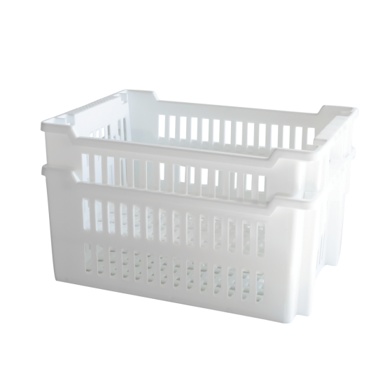 Stackable nestable openwork crate 400 x 300 x 175 mm - 14 L - 2 colours