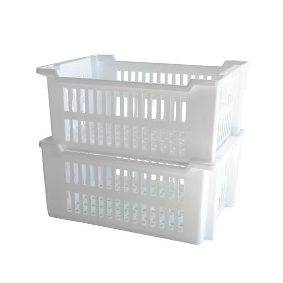 Stackable nestable openwork crate 400 x 300 x 175 mm - 14 L - 2 colours