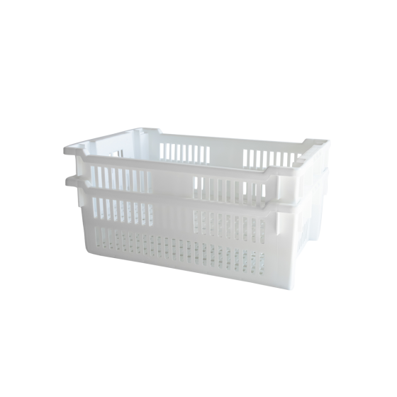 Perforated stackable nestable crate 600 x 400 x 200 mm - 30 L - 2 colours