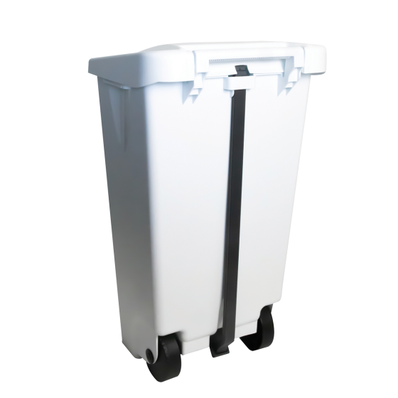Poubelle à pédale économique 60 L, 80 L, 120 L - avec roues - blanc