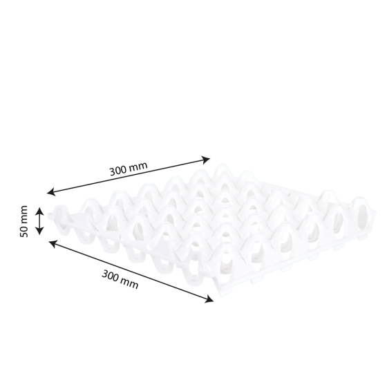 Eggs tray - 30 eggs - 300 x 300 x 9 - white