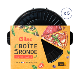 5 boîtes rondes réutilisables avec packaging