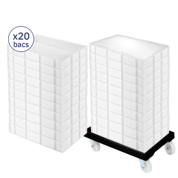 Bundle rolling dolly, dough containers 15 L x20, and lid