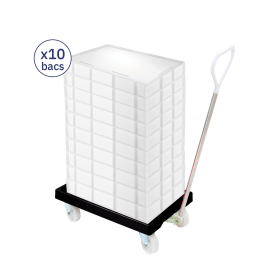 Bundle handle, rolling dolly, dough containers 15 L x20, and lid