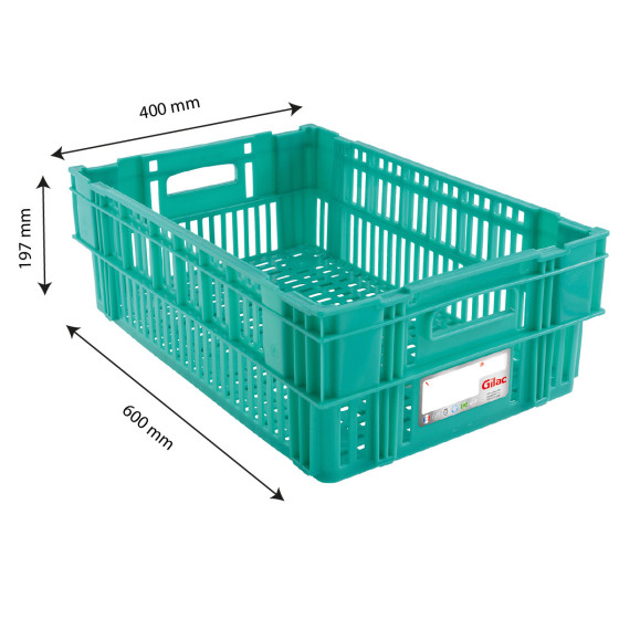Caisse ajourée empilable emboîtable HACCP 600 x 400