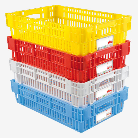 HACCP nesting stacking perforated crate - 600 x 400