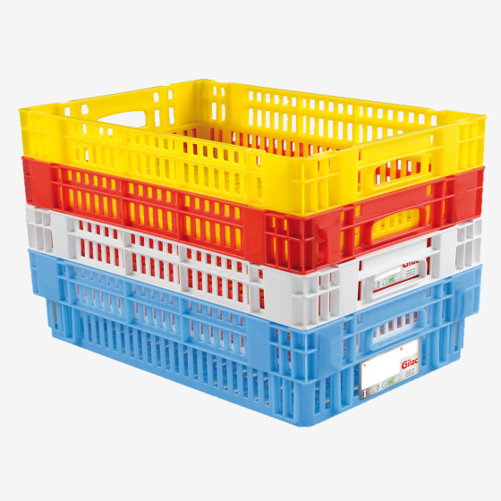 HACCP nesting stacking perforated crate - 600 x 400