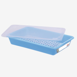 Bac plat HACCP avec grille + couvercle